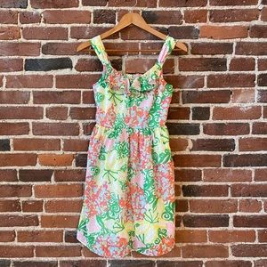 Lily Pulitzer Floral Ruffle Peggy Mariposa Dress SIZE 0